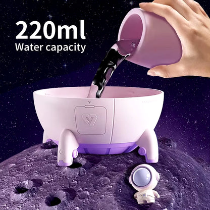 220Ml Space Capsule Air Humidifier USB Plug in Rechargeable Mist Aromatherapy Water Diffuser 7 Colors Atmosphere Light